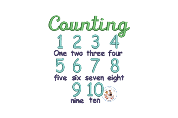 Counting 1 to 10: A Charming Embroidery Design