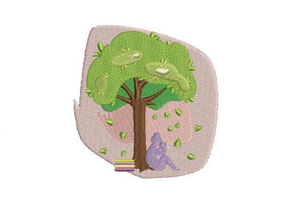 Embroidery Review: Reading Under a Tree