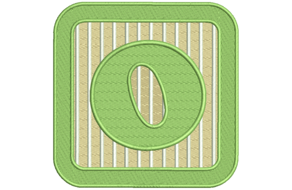 Green Frame Alphabet O Letter for Apparel