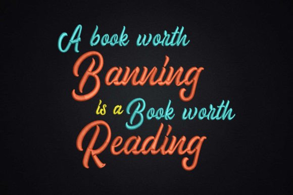 I Read Banned Books: A Bold Embroidery Choice