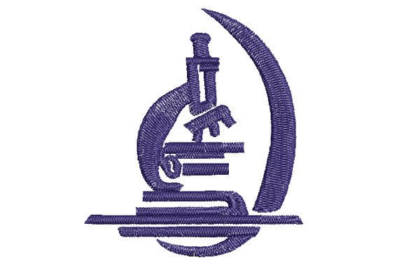 Microscope Logo: A High-Quality Embroidery Design