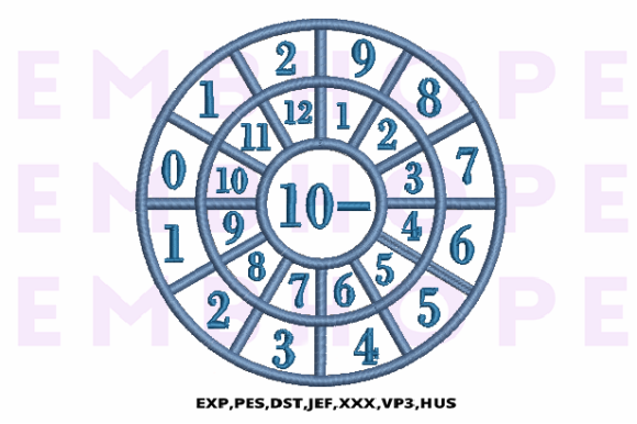Minus Wheel 10 - A Fun and Educational Embroidery Design