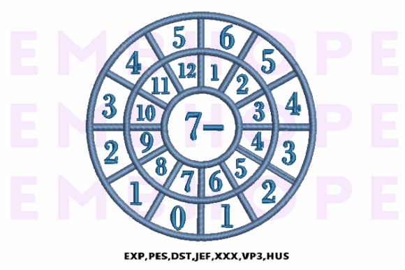 Minus Wheel 7 - A Fun and Educational Embroidery Design